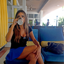 Maura Roth café da manhã no hotel em Ocean Drive Miami Beach